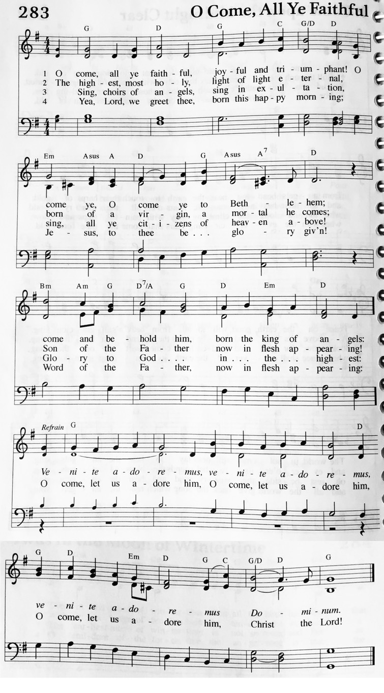 Hymn 283 O Come All Ye Faithful St Pauls Evangelical Lutheran