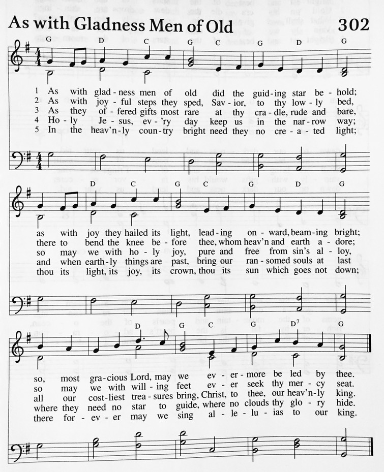 Hymn 302 - As with Gladness Men of Old