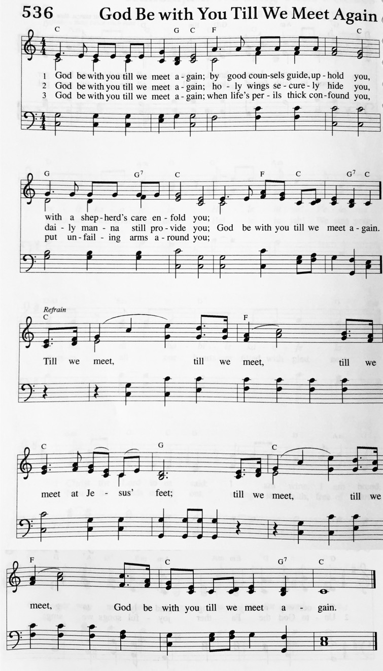 Hymn 536 - God Be With You Till We Meet Again