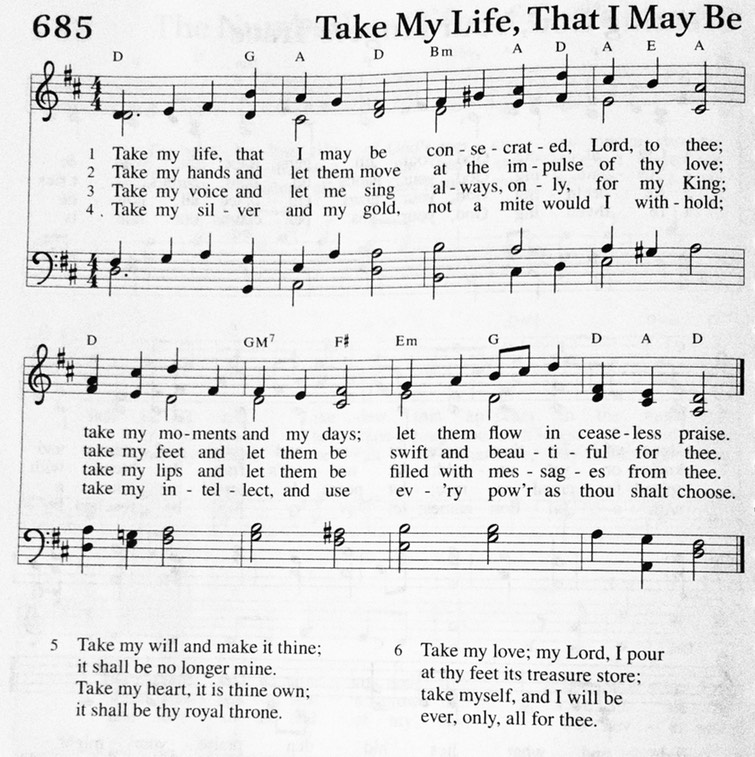 Hymn 685 - Take My Life, That I May Be