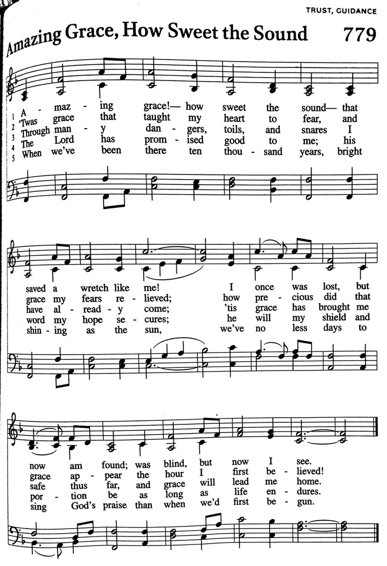 Hymn 779 - Amazing Grace, How Sweet The Sound | St. Paul’s Evangelical ...