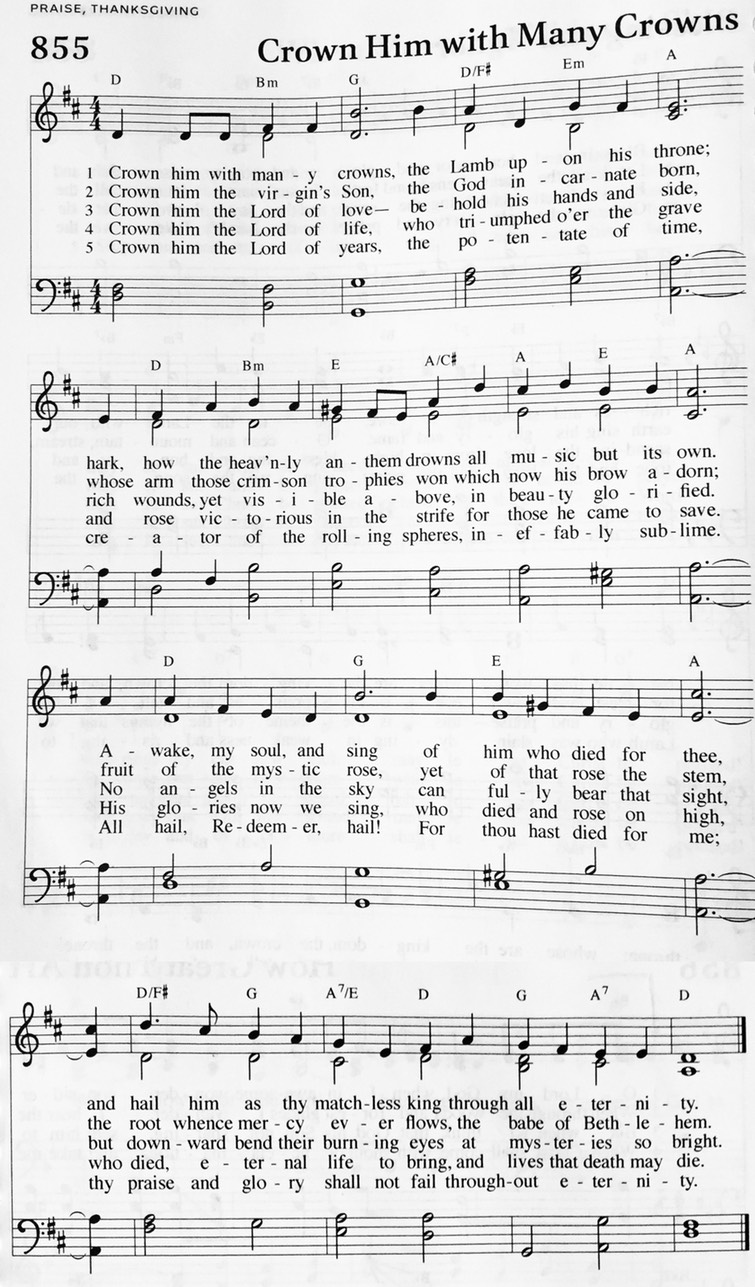 Hymn 855 - Crown Him with Many Crowns