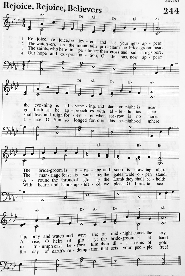 Hymn 244 - Rejoice, Rejoice, Believers