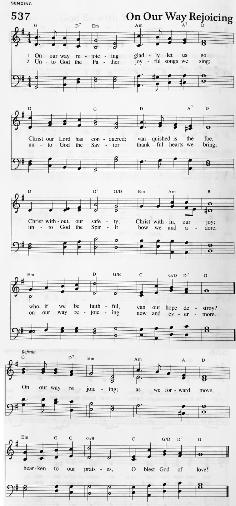 Hymn 537 - On Our Way Rejoicing